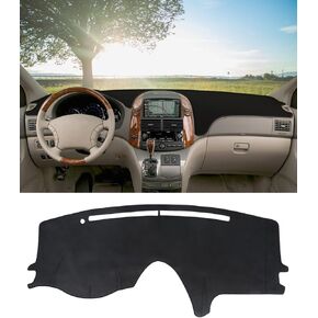 Dash Cover for Toyota Sienna 2004-2010 Accessories Black Flannel Dashboard Cover Mat Car Dashboard UV Sun Protection