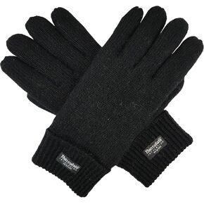 BRUCERIVER Men's Pure Wool Knitted Gloves with Thinsulate Lining