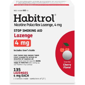 Habitrol Nicotine Lozenges 4 mg Cherry Flavor - 135 Count - Stop Smoking Aid - Reduce Cravings and Withdrawal Symptoms