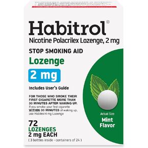 Habitrol Nicotine Lozenges 2 mg Mint Flavor - 72 Count - Stop Smoking Aid - Reduce Cravings and Withdrawal Symptoms