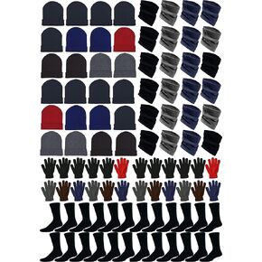 96x Winter Gloves, Beanies, Crew Socks, Neck Warmers Donation Charity Care Bulk Bundle