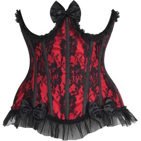 Daisy corsets Womens Womens Steel Boned Red/Black Lace Burlesque Underbust Corset Bustier Cincher Lingerie & Plus Size
