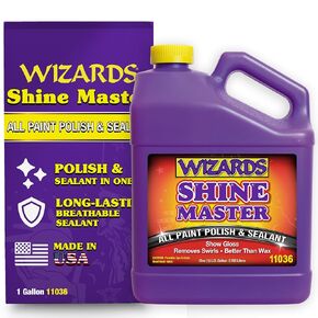 Wizards Shine Master Polish and Breathable Sealant - 16 oz - No Wax or Free Silicone - Polishes and Protects with No Greasy Film - Wax Replacement Car Polishing Compound for Boat and Car Polish