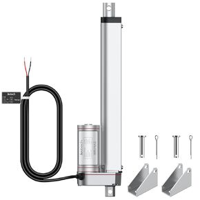 محرك Justech 200 مم 8 بوصة محرك خطي شديد التحمل 1500N 12V للسيارات السيارات RV فتاحة أبواب كهربائية آلات زراعية صناعية كنس المركبات والسفن البضائع نافذة طبية - فضي