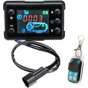 TOP-VIGOR Universal Diesel Air Heater Controller Thermostat Switch with LCD Display and Remote Control for 12V/24V 2kw/5kw/8kw Diesel Parking Heater
