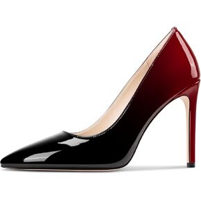 Saekcted Womens Stiletto High Heel Pointed Toe Pumps Slip-on Party Basic Classic Patent Leather 3.9 Inches Heels