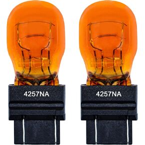 4257na Amber Long Long Life Halogen لمبة الأمام للدوران الإشارة مصابيح وقوف السيارات 12V OEM Standerd بديل بديل وتشغيل ، 2 عبوة