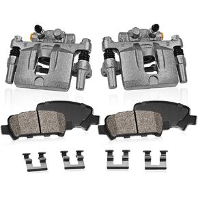 Callahan Brake Parts CCK03527 REAR Premium Loaded OE Caliper Pair + Ceramic Brake Pads + Hardware Kit