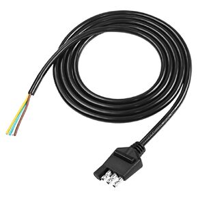 xmsjsiy 4 دبوس موصل مقطورة دبوس 4 -way مسطح مقطورة الأسلاك الأسلاك تسخير كابل كابل 18AWG ساي عاري الأسلاك مفتوحة مع كابل مغلف لمجموعة ضوء القوارب - 2M - 2M