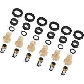 Motoforti Fuel Injector O Rings Seals with Micro Filters Fuel Injector Repair Kit for Toyota Tacoma 1999-2004 for Toyota 4Runner Tundra Rubber Black (Set of 6) Long-lasting