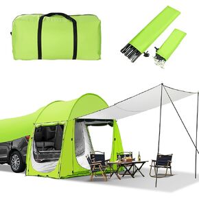 SUV Tent Camping, Car Camping Tent with Screen Porch, Camping Sun Shelter, 5M Car Awning, Easy Setup, Weather Resistant & Portable, 4 Person SUV Tent for Family Camping, Hiking, Desert Sand