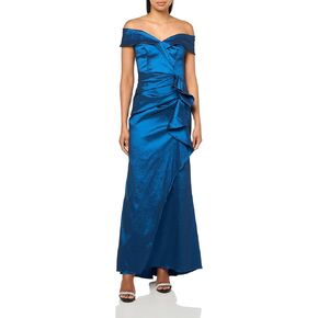 XSCAPE Women's Off-the-Koulder Dece Hick Taffeta Grow مع تفاصيل اكتساح جانبي