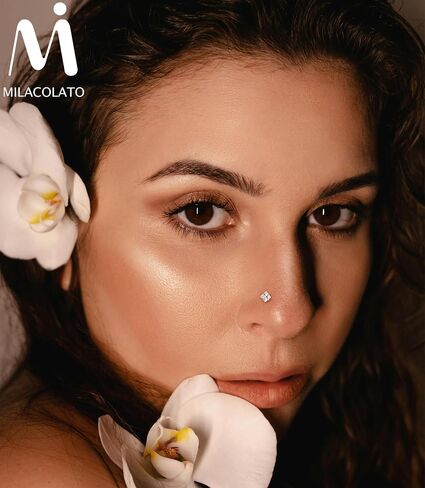 MILACOLATO 14K Gold Filled Nose Ring Studs Hypoallergenic 316L Surgical Stainless Steel Nose Rings 18G 20G L Shaped Nose Nostril Piercing Jewelry for Women Men in Saudi Arabia