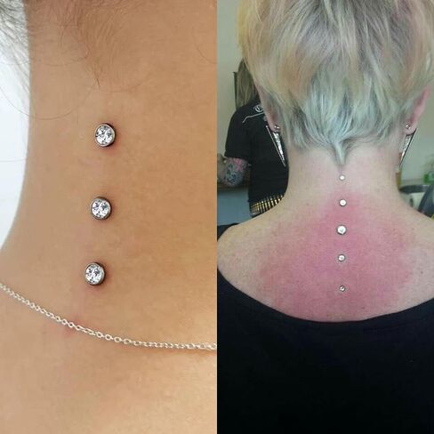 Surgical Steel Dermal Piercing Jewelry Tops for Women Men Cubic Zirconia Micro Dermal Anchor Tops Base Dermal Piercing 3-20Pcs Dermal Piercing Kit Hypoallergenic in Saudi Arabia