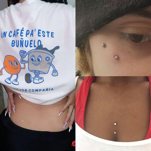 Surgical Steel Dermal Piercing Jewelry Tops for Women Men Cubic Zirconia Micro Dermal Anchor Tops Base Dermal Piercing 3-20Pcs Dermal Piercing Kit Hypoallergenic in Saudi Arabia