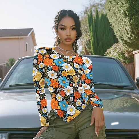 Long Sleeve Shirts for Women Round Neck Lightweight Shirts Thermal Slim Workout Underwear Tops for Winter S-L in Kuwait