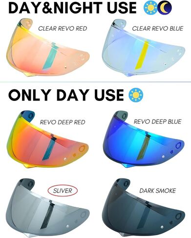 Compatible with C10 Visor HJ 34P Replacement Motorcycle Helmet Visor Tint Face Shield (Sliver) in Saudi Arabia