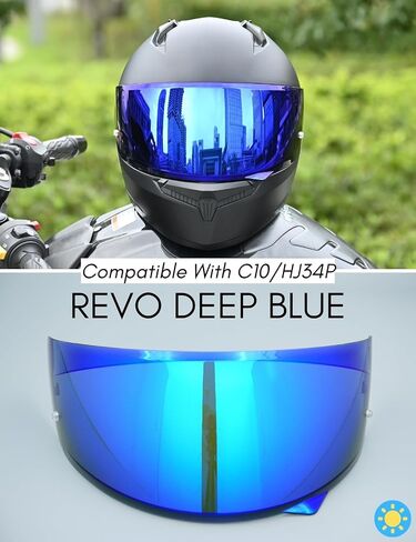 Compatible with C10 Visor HJ 34P Replacement Motorcycle Helmet Visor Tint Face Shield (Sliver) in Saudi Arabia