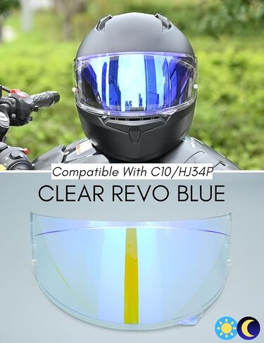 Compatible with C10 Visor HJ 34P Replacement Motorcycle Helmet Visor Tint Face Shield (Sliver) in Saudi Arabia