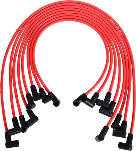 RLP Silicone Spark Plug Wires Set 8.0mm Black Replacement for Chevy GMC Small Block SBC HEI Distributor Valve Cover Wires 265 267 283 302 305 307 327 350 400 in Kuwait