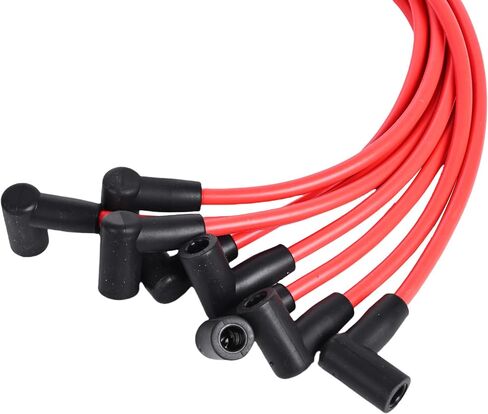 RLP Silicone Spark Plug Wires Set 8.0mm Black Replacement for Chevy GMC Small Block SBC HEI Distributor Valve Cover Wires 265 267 283 302 305 307 327 350 400 in Kuwait