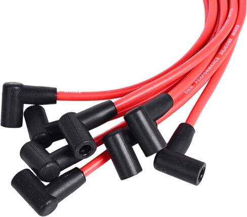 RLP Silicone Spark Plug Wires Set 8.0mm Black Replacement for Chevy GMC Small Block SBC HEI Distributor Valve Cover Wires 265 267 283 302 305 307 327 350 400 in Kuwait