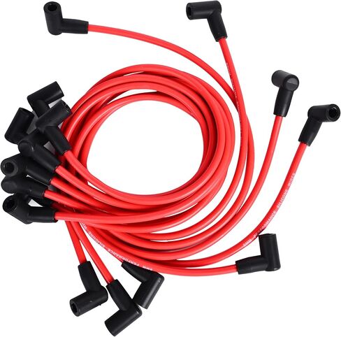 RLP Silicone Spark Plug Wires Set 8.0mm Black Replacement for Chevy GMC Small Block SBC HEI Distributor Valve Cover Wires 265 267 283 302 305 307 327 350 400 in Kuwait