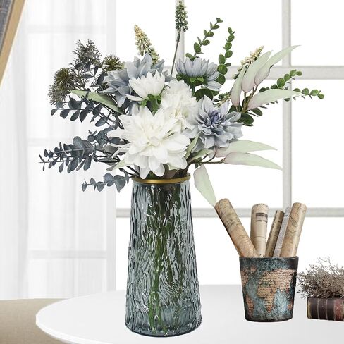Leftover Fake Flowers in Vase,Faux Flowers in Vase,Table Centerpieces for Dining Room,Flower Centerpieces for Tables,Artificial Flowers in Vase,Kitchen Table Decor,Coffee Table Decor in Saudi Arabia