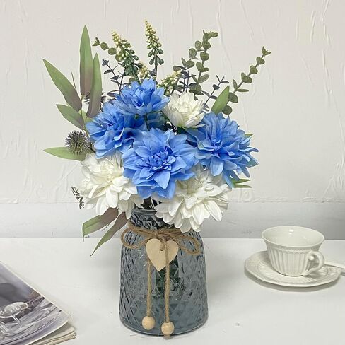 Leftover Fake Flowers in Vase,Faux Flowers in Vase,Table Centerpieces for Dining Room,Flower Centerpieces for Tables,Artificial Flowers in Vase,Kitchen Table Decor,Coffee Table Decor in Saudi Arabia
