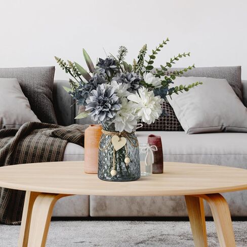 بقايا زهور مزيفة في إناء ، زهور فو في مزهرية ، مركزية مركزية لغرفة الطعام ، القطع المركزية للزهور للجداول ، الزهور الاصطناعية في مزهرية ، ديكور طاولة المطبخ ، ديكور طاولة القهوة in Kuwait