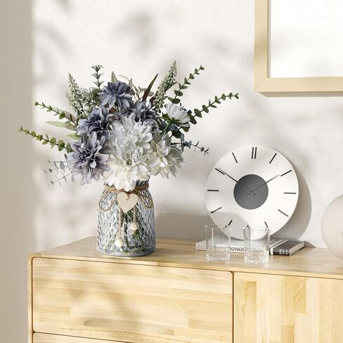 بقايا زهور مزيفة في إناء ، زهور فو في مزهرية ، مركزية مركزية لغرفة الطعام ، القطع المركزية للزهور للجداول ، الزهور الاصطناعية في مزهرية ، ديكور طاولة المطبخ ، ديكور طاولة القهوة in Kuwait