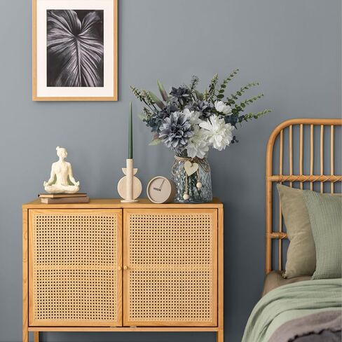 بقايا زهور مزيفة في إناء ، زهور فو في مزهرية ، مركزية مركزية لغرفة الطعام ، القطع المركزية للزهور للجداول ، الزهور الاصطناعية في مزهرية ، ديكور طاولة المطبخ ، ديكور طاولة القهوة in Kuwait