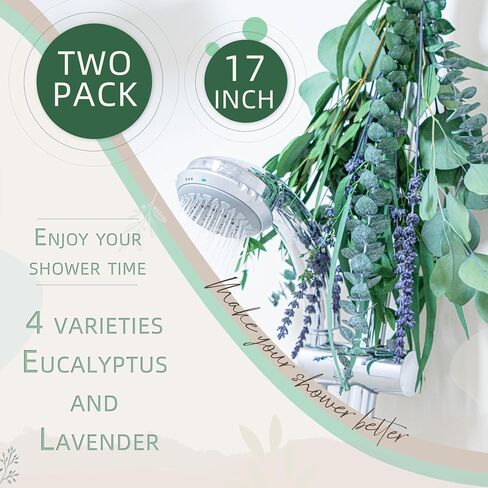 4 Kinds Eucalyptus & Lavender Flowers Bundles for Shower |Real Eucalyptus Leaves Home Decor Shower Decor Wedding Decor (1 Pack Set - 17 inch) in Saudi Arabia