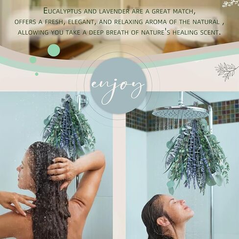 4 Kinds Eucalyptus & Lavender Flowers Bundles for Shower |Real Eucalyptus Leaves Home Decor Shower Decor Wedding Decor (1 Pack Set - 17 inch) in Saudi Arabia