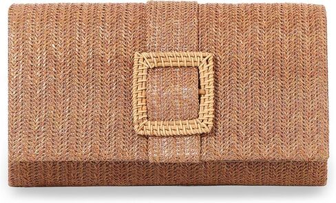 Emprier Straw Clutch Purses for Women Summer Beach Bag Raffia Crossbody Purse Woven Envelope Handbag in Kuwait