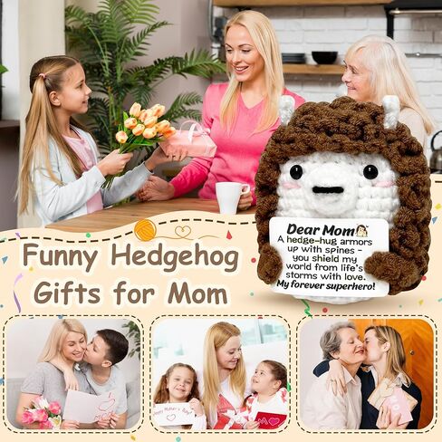 Mini Hedgehog Inspirational Gifts for Women Men, Positive Emotional Support Crochet Gifts for Friends Coworkers Teens, Birthday Gift for Her Him Sister Student Graduation Teacher Appreciation Gift in Kuwait