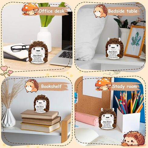 Mini Hedgehog Inspirational Gifts for Women Men, Positive Emotional Support Crochet Gifts for Friends Coworkers Teens, Birthday Gift for Her Him Sister Student Graduation Teacher Appreciation Gift in Kuwait