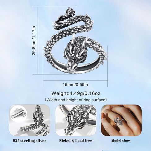 Vito Sterling Silver & 18k حلقة ثعبان الذهب للنساء - فتح هدية مجوهر in Kuwait