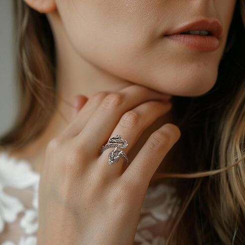 Vito Sterling Silver & 18k حلقة ثعبان الذهب للنساء - فتح هدية مجوهر in Kuwait