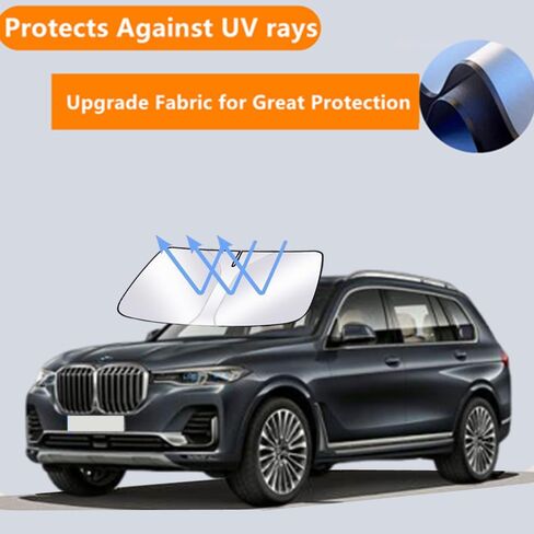 Windshield Sun Shade for 2020-2025 Lincoln Corsair Foldable Car Front Window Sunshade Double Layer 240 T Sun Visor Protector Reflective Cover Block UV Rays & Sun Heat Keep Your Car Cooler in Kuwait