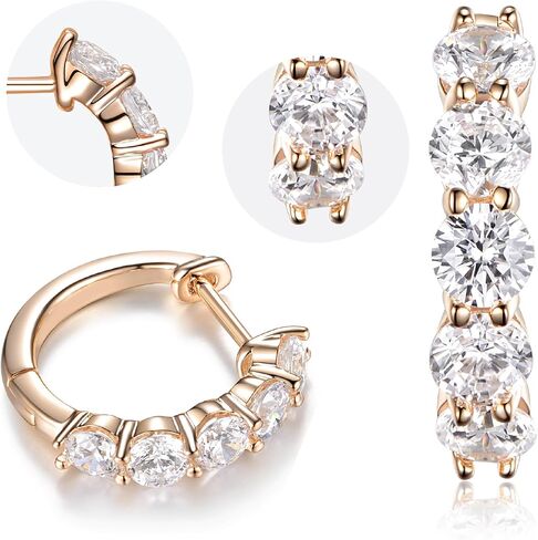Gold-Plated Silver Plated Chunky Gold Hoop Earrings for Women Emeralds CZ Drop Dangle Earrings Studs Trendy Jewelry in Kuwait