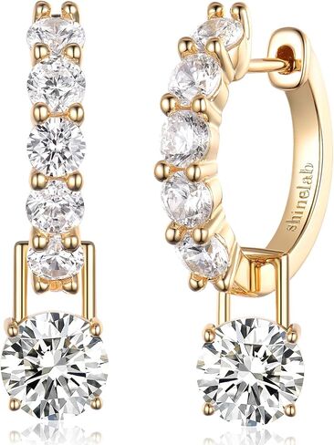 Gold-Plated Silver Plated Chunky Gold Hoop Earrings for Women Emeralds CZ Drop Dangle Earrings Studs Trendy Jewelry in Kuwait