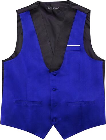 Barry.Wang Mens Formal Suit Vest Casual Business Waistcoat Tie Bowtie Set Shawl Collar Slim Fit Vest Wedding Party in Kuwait