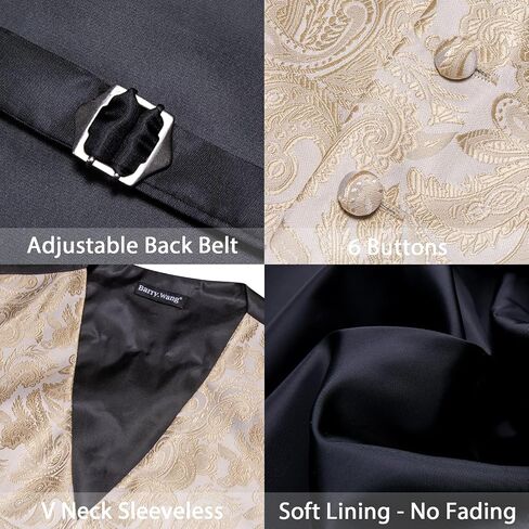 Yohowa Mens Suit Stest Silk Tie Tie Bowtie Set Paisley Jacquard Sealal CeraiScoat Clip Hanky ​​Cufflinks Party Pin Party 8pcs in Kuwait