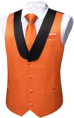 Barry.Wang Mens Formal Suit Vest Casual Business Waistcoat Tie Bowtie Set Shawl Collar Slim Fit Vest Wedding Party in Saudi Arabia