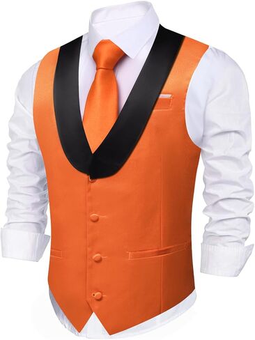 Barry.Wang Mens Formal Suit Vest Casual Business Waistcoat Tie Bowtie Set Shawl Collar Slim Fit Vest Wedding Party in Saudi Arabia