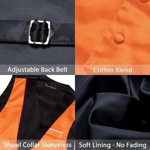 Barry.Wang Mens Formal Suit Vest Casual Business Waistcoat Tie Bowtie Set Shawl Collar Slim Fit Vest Wedding Party in Saudi Arabia