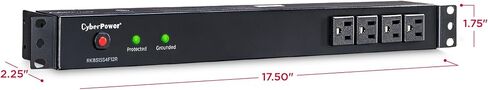 CyberPower RKBS15S2F8R Rackbar Surge Protector | 120V/15A, 10 Outlets, 15 Foot Power Cord, 1U Rackmount, UL Listed in Kuwait