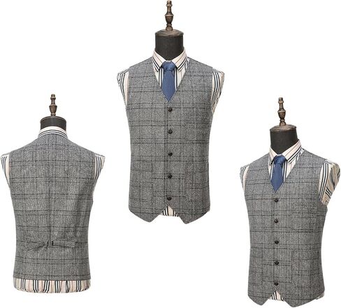 Sevenboy Mens Vintage Suit Step Plaid Tweed منتظم Fit Perctcoat Polka Dot in Kuwait