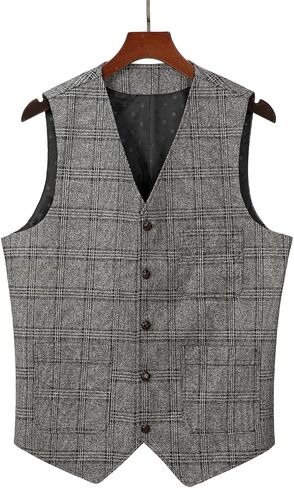 Sevenboy Mens Vintage Suit Step Plaid Tweed منتظم Fit Perctcoat Polka Dot in Kuwait